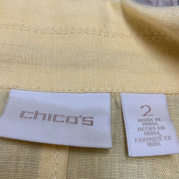 Womens Chico’s 100% Linen Moto Open Front Jacket - Picture 3 of 7